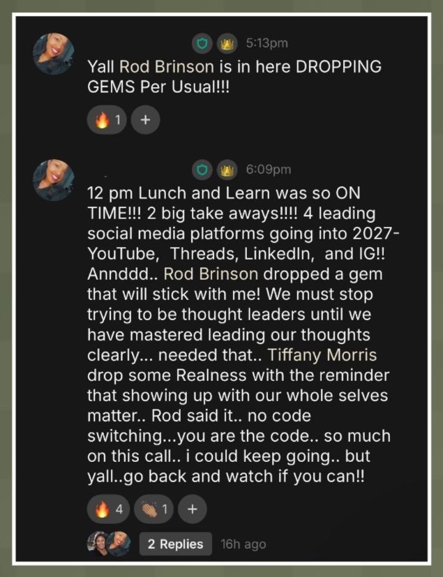 A Brand Mate's message after a Lunch and Learn